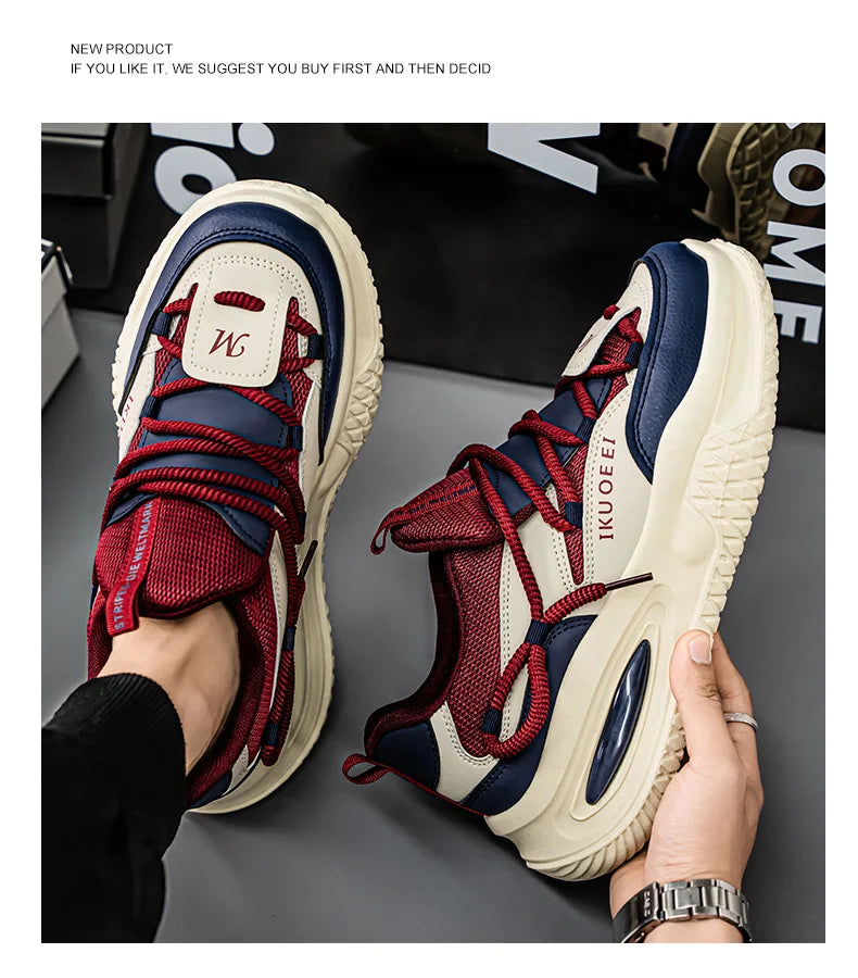 Sneakers For Men British Style Athletic Sneakers Male Sport Walking Sneaker Men Street Style Platform Shoes Male 2024