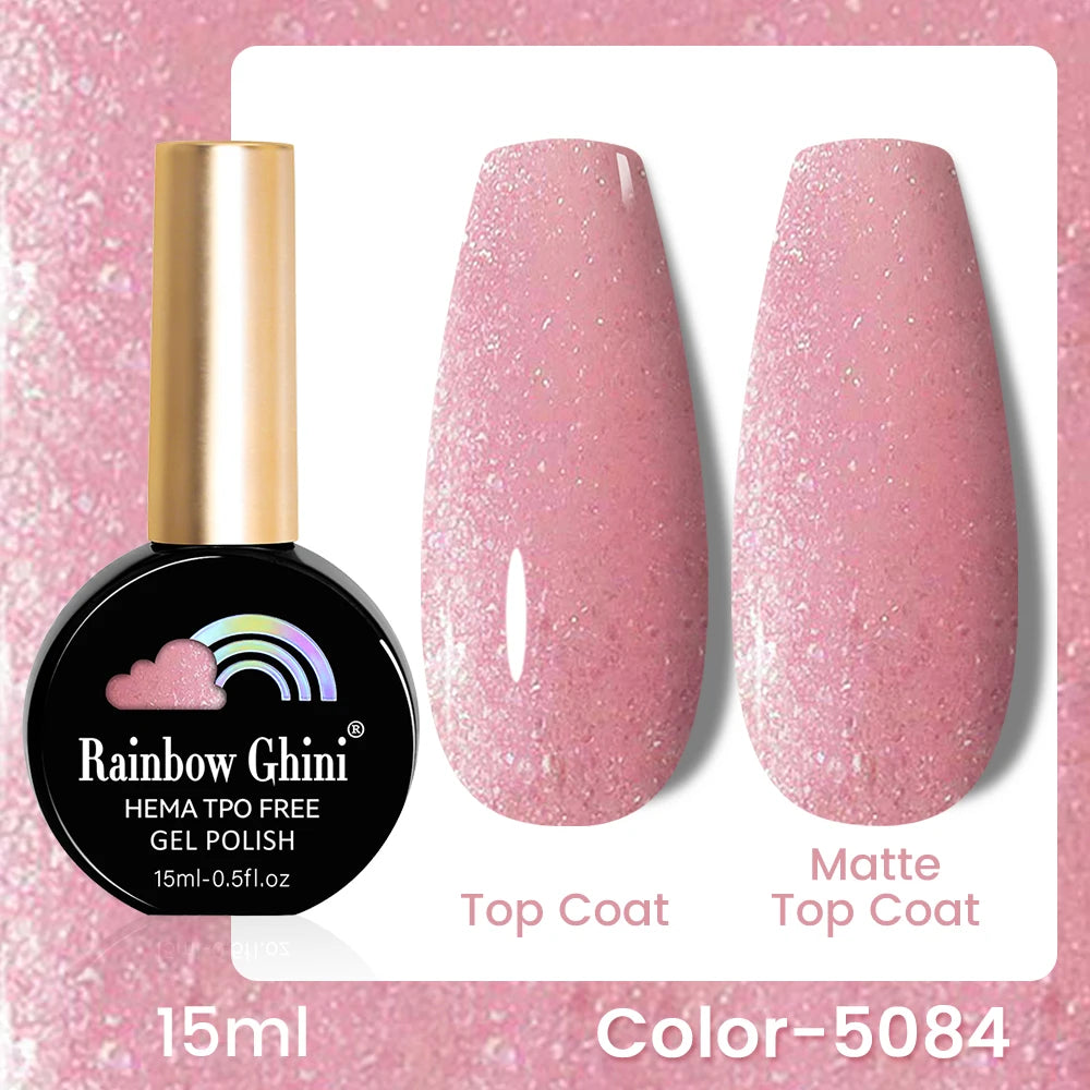 RG 15ML 146Colors HEMA&TPO Free Long Lasting Nail Polish Colorful UV Nail Gel Top Base Coat Supplies For Professional Manicure