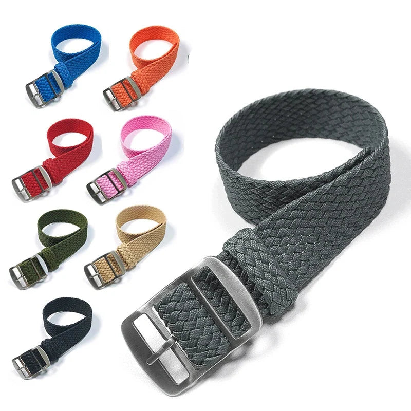 Fabric Woven Bracelet for Perlon Watch Band Replacement Wristband 14mm 16mm 18mm 20mm 22mm Nylon Strap Watchband