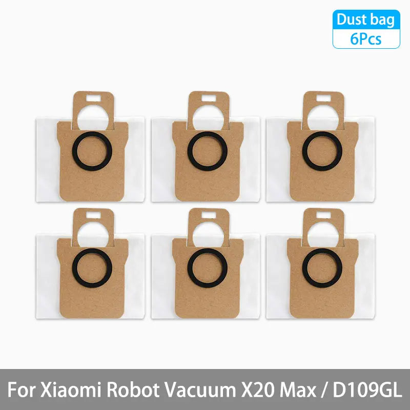 For Xiaomi Robot Vacuum X20 Max / D109GL Parts Accessories Main Brush Side Brush Hepa Filter Mop Cloth Dust Bag Replacement