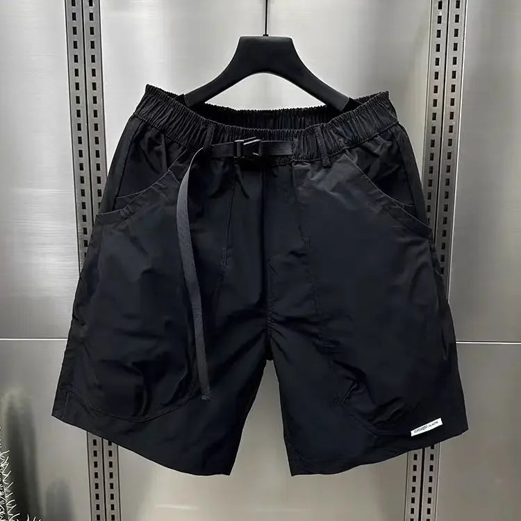 2026 Men's Large Pocket Waistband Work Shorts Summer Thin New Loose Straight Half Middle Pants