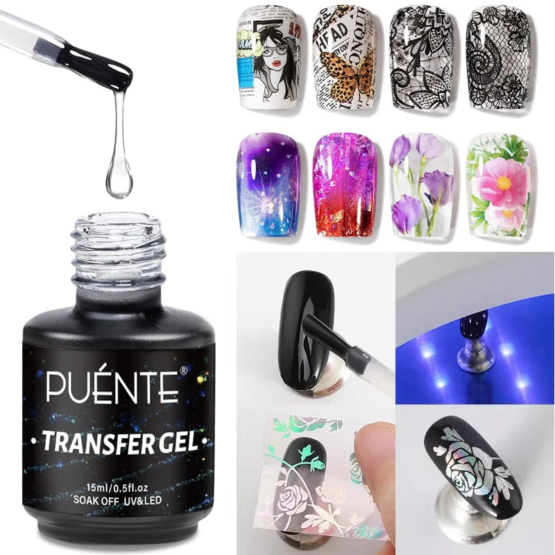15ML Blooming Marble Gradient Gel Nail Polish Spreading Effect Watercolor Floral Print Nail Art Soak Off UV/LED Nail Varnish