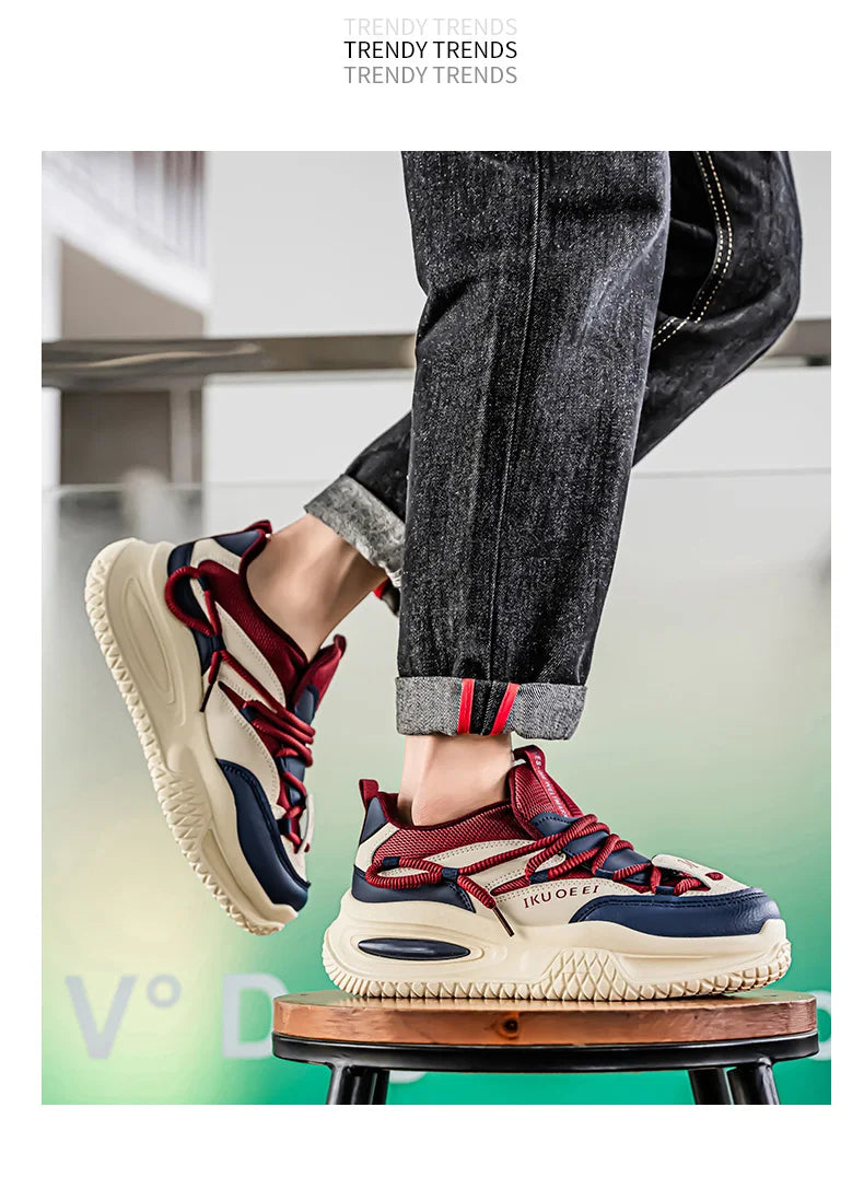 Sneakers For Men British Style Athletic Sneakers Male Sport Walking Sneaker Men Street Style Platform Shoes Male 2024