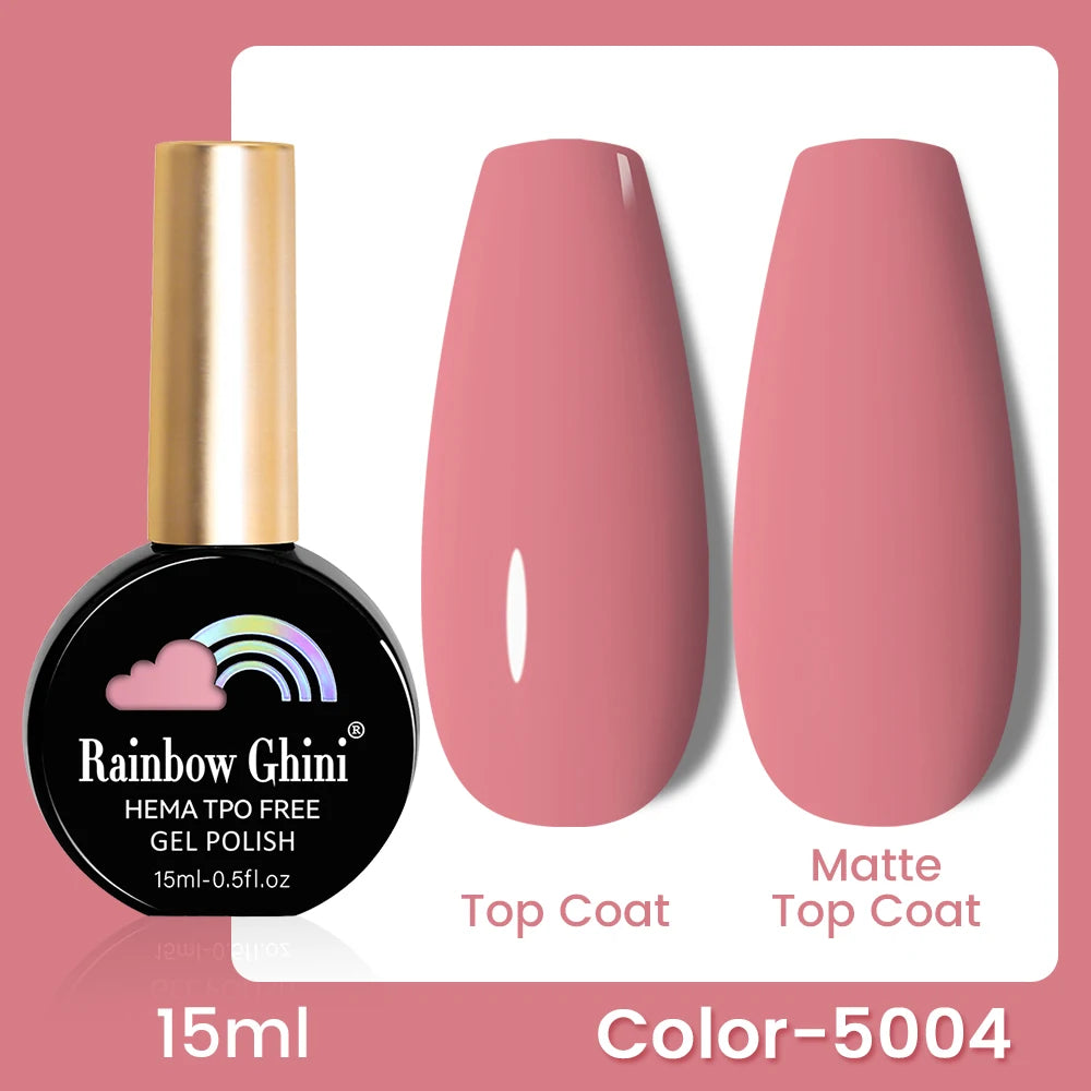 RG 15ML 146Colors HEMA&TPO Free Long Lasting Nail Polish Colorful UV Nail Gel Top Base Coat Supplies For Professional Manicure