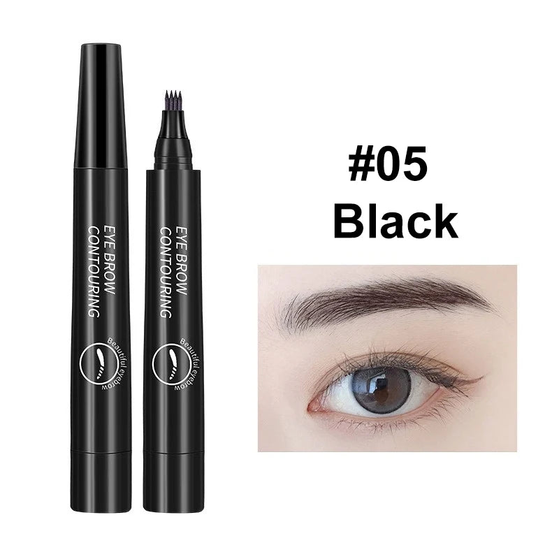 4 Point Eyebrow Pencil 5 Colors Waterproof Liquid Eyebrows Pen Lasting Red Brown Brow Pencil High Quality Eyebrow Makeup Pencil