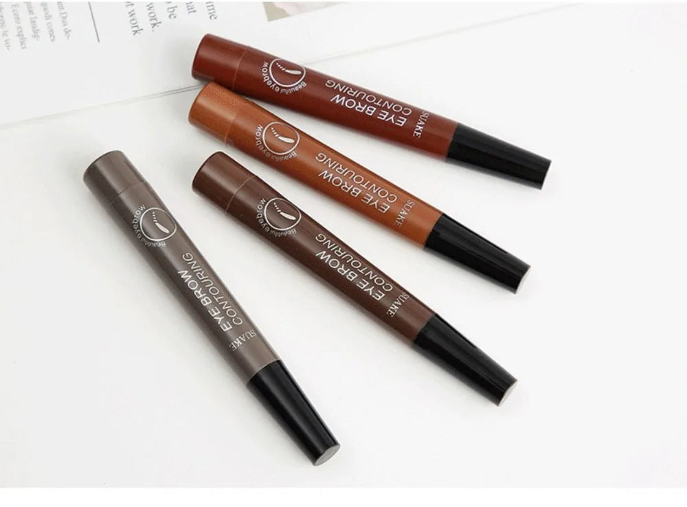 4 Point Head Eyebrow Pencil Long Lasting Waterproof Sweat Proof High Pigmented Eyebrow Tattoo Pen Easy Apply Liquid Brow Makeup