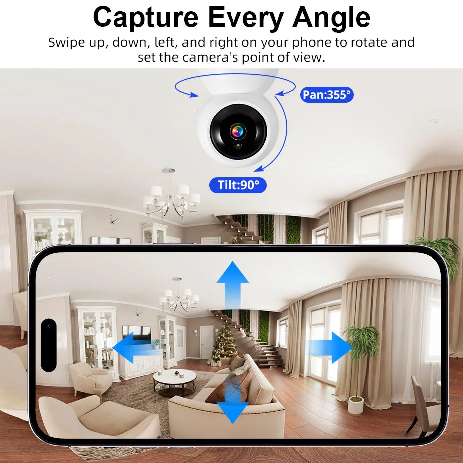 Fuers 4K 8MP IP Camera Indoor WiFi Wireless Surveillance works with Tuya Smart Home APP Auto Tracking CCTV Security Baby Monitor
