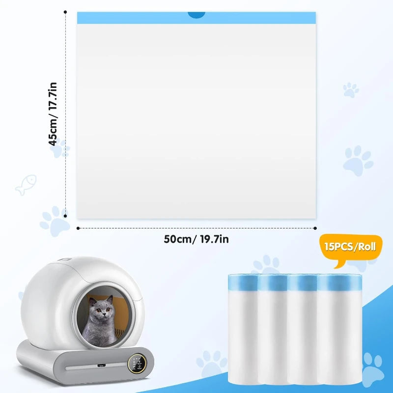 Drawstring Trash Bags with Handles-Thickened Fragrant Disposable Garbage Bags Cat Litter Bag Collect Feces Pet Cleaning Products