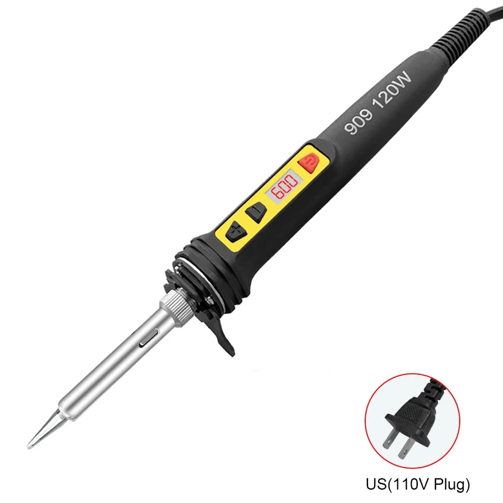 100W/120W Digital Soldering Iron Kit Repair Soldering Tool Set Electric Soldering Iron Dual Calibration Temperature 200-600C