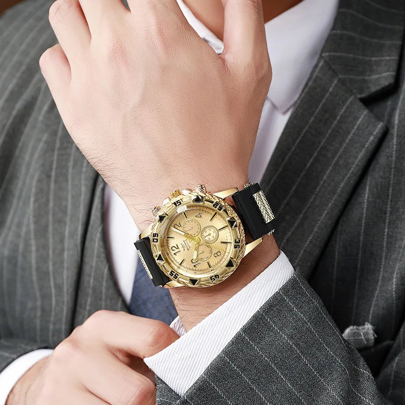 Fashion Men’s Watch Casual Silicone Band Analog Quartz Wrist Watch Man Sports Watches