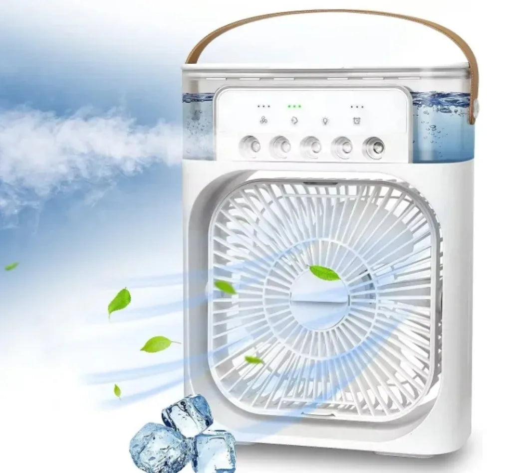 3 In 1 Portable Air Cooler LED Night Lights Home Office Fans Air Adjustment Humidifier Fan AIr Conditioner Household Small