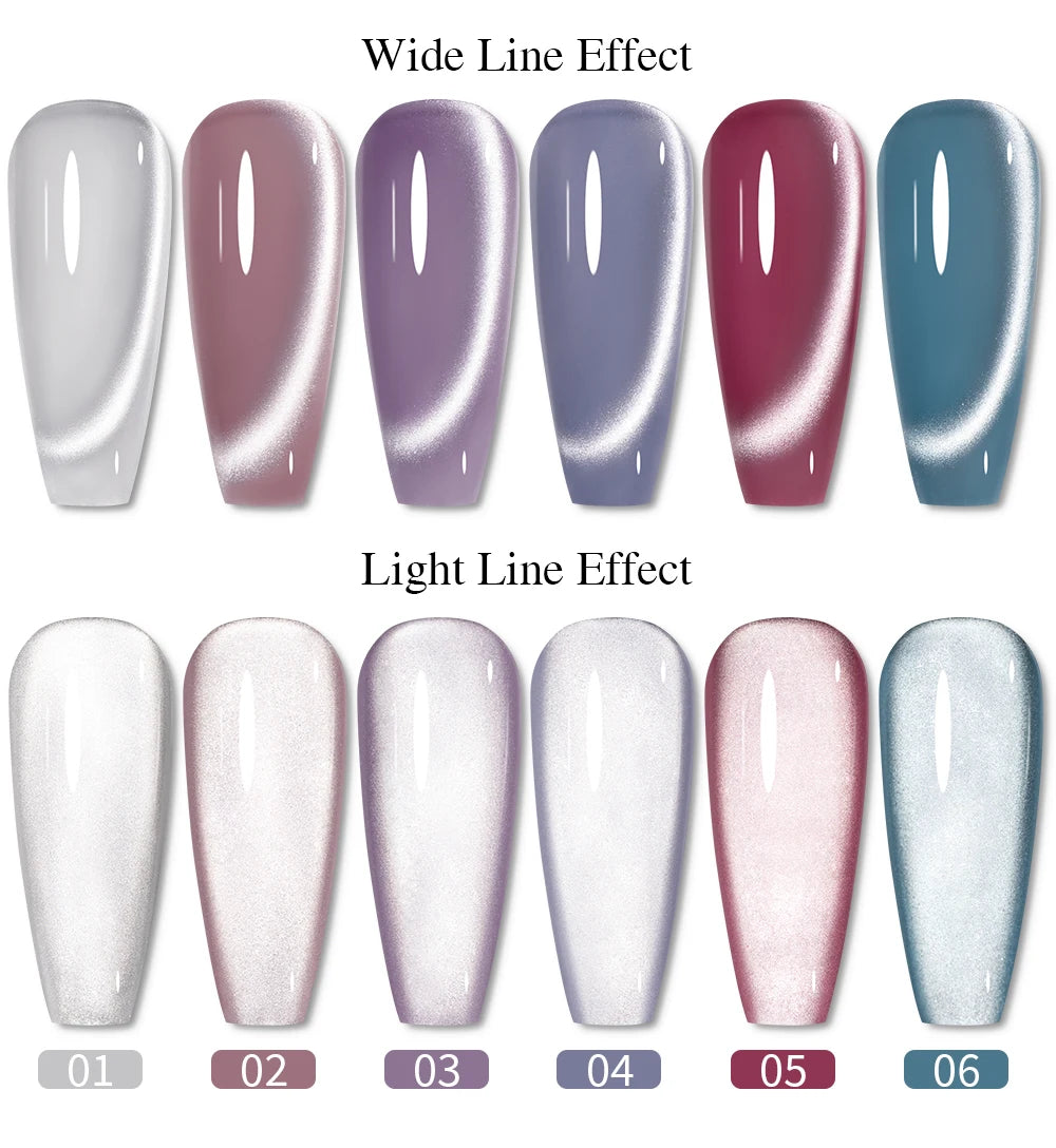 PUENTE 7.5ML Smooth Ceramics Cat Magnetic Gel Nail Polish White Moonlight Shades Cat Eye Soak Off UV Nail Art Varnish Manicure