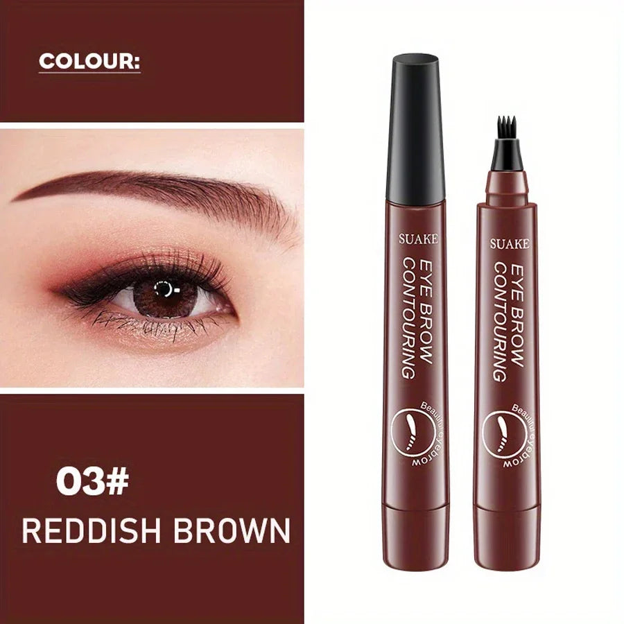 Microblading Eyebrow Pencils with 4 Split Head Waterproof 5 Colors Eyebrow Pens Natural Looking Brows Makeup for Women Cosmetics