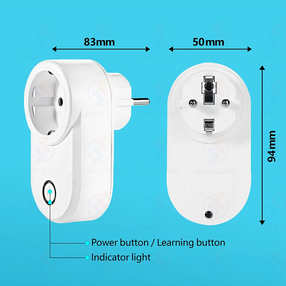 Wireless Remote Control Socket 220V 110V EU FR Smart Plug,50m Control Range,Power Outlet 15A for Home Appliance Light Fan