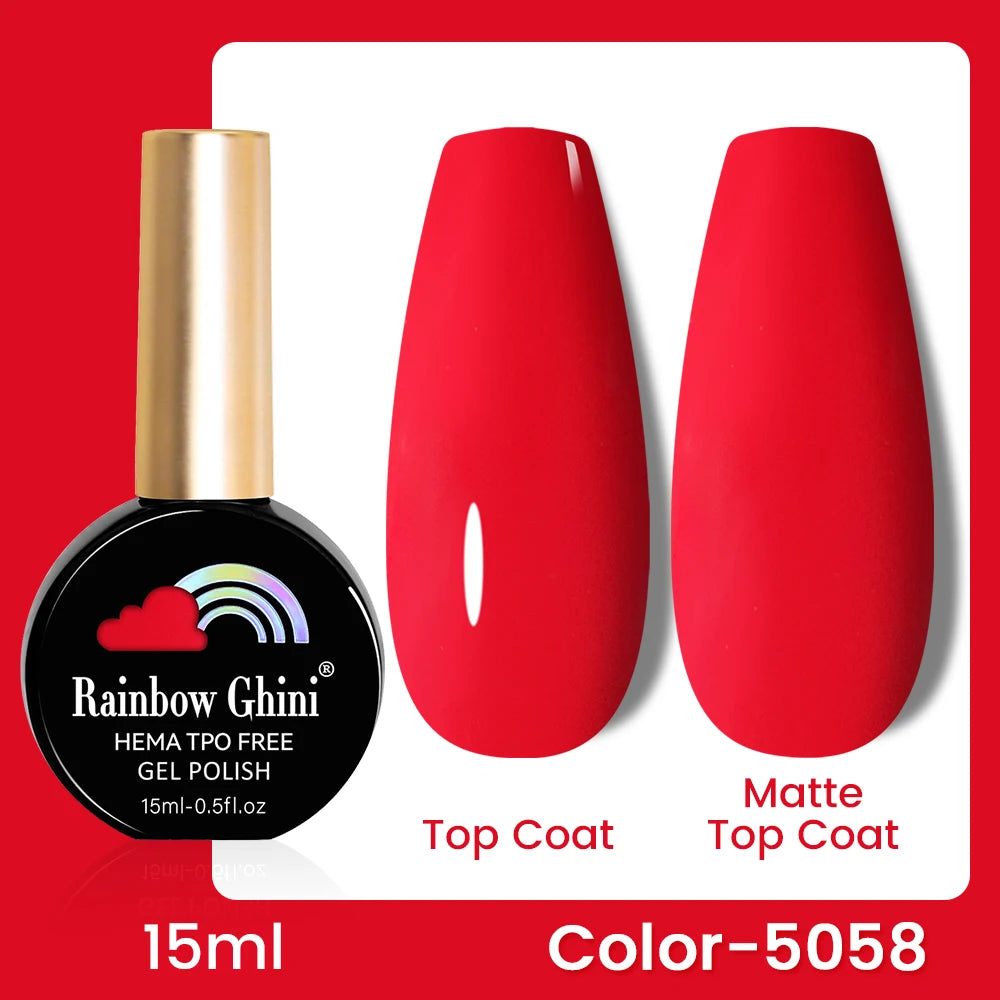 RG 15ML 146Colors HEMA&TPO Free Long Lasting Nail Polish Colorful UV Nail Gel Top Base Coat Supplies For Professional Manicure