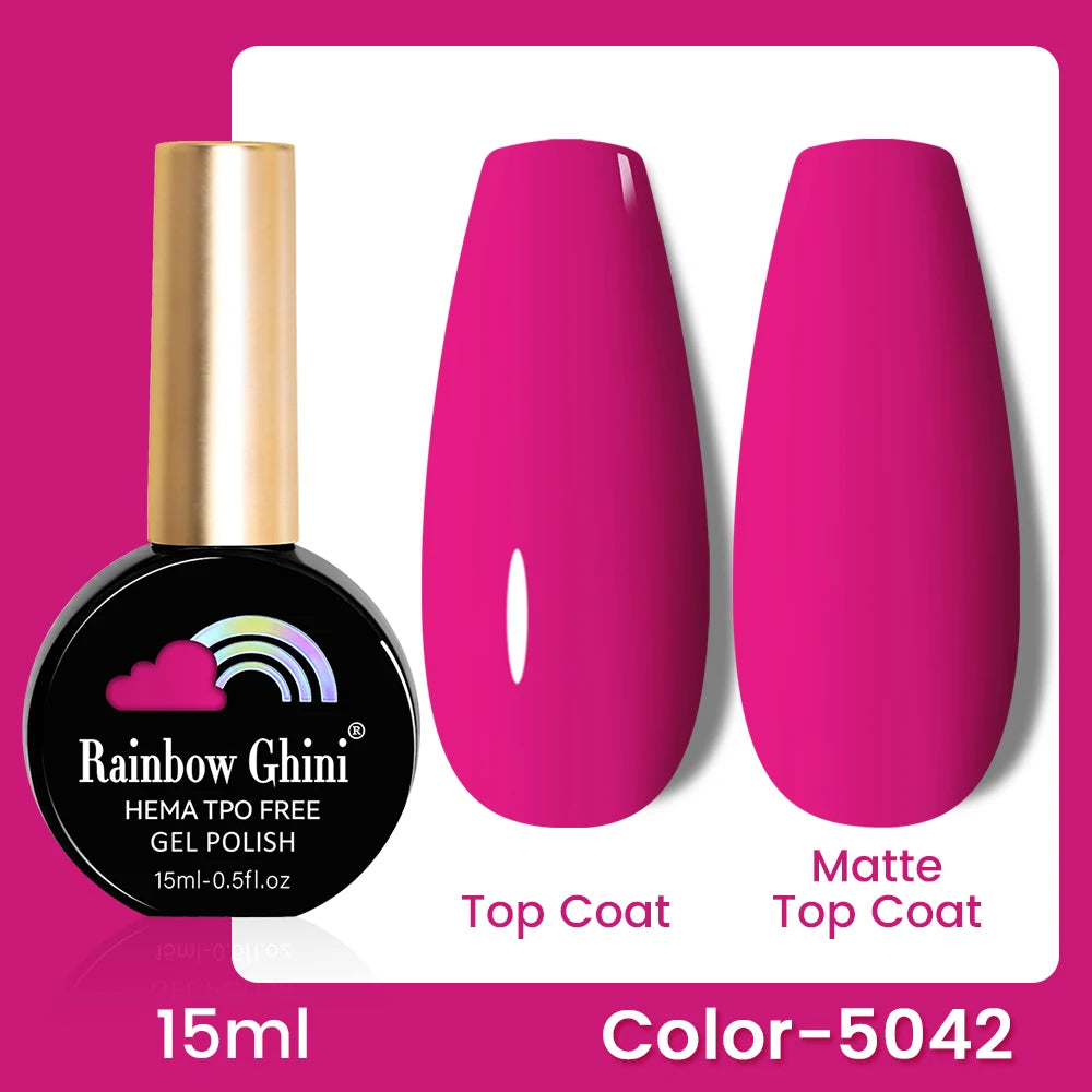 RG 15ML 146Colors HEMA&TPO Free Long Lasting Nail Polish Colorful UV Nail Gel Top Base Coat Supplies For Professional Manicure