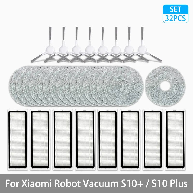 For Xiaomi Robot Vacuum S10+ / S10 Plus Accessories Main Brush Side Brush Hepa Filter Mop Rag Cloth Replacement Spare Parts