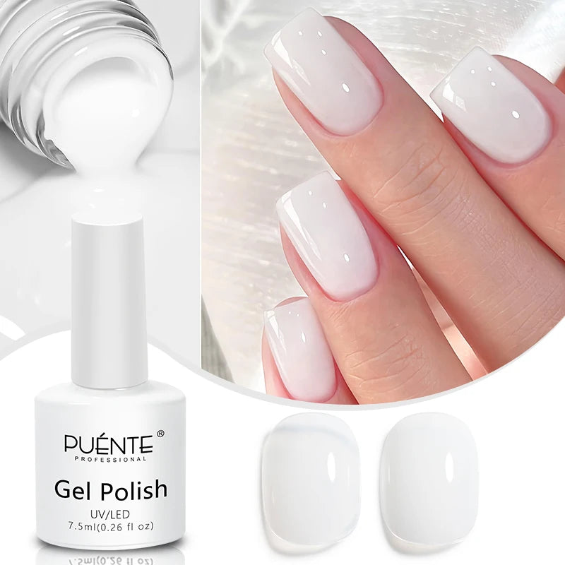 PUENTE 7.5ML Smooth Ceramics Cat Magnetic Gel Nail Polish White Moonlight Shades Cat Eye Soak Off UV Nail Art Varnish Manicure