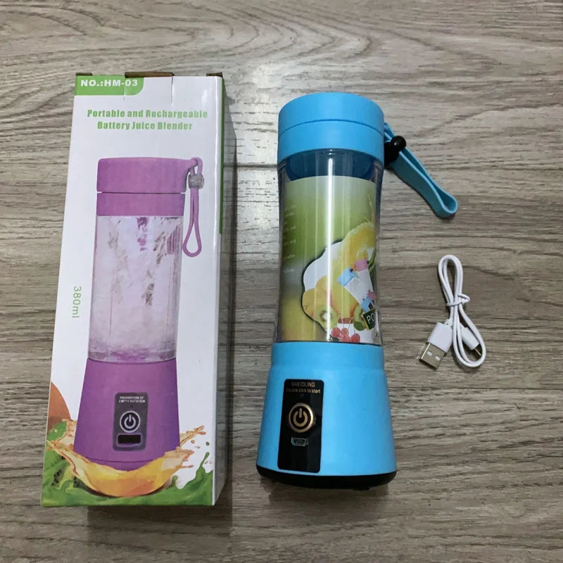 Portable Blender Electric Juicer Stainless Steel Blade 380ml Mini Juice Cup Smoothie Juice Blender Suitable for Commuting