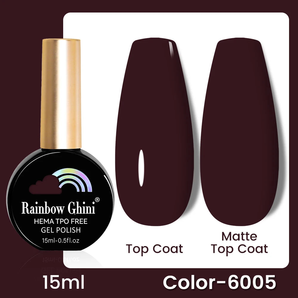 RG 15ML 146Colors HEMA&TPO Free Long Lasting Nail Polish Colorful UV Nail Gel Top Base Coat Supplies For Professional Manicure