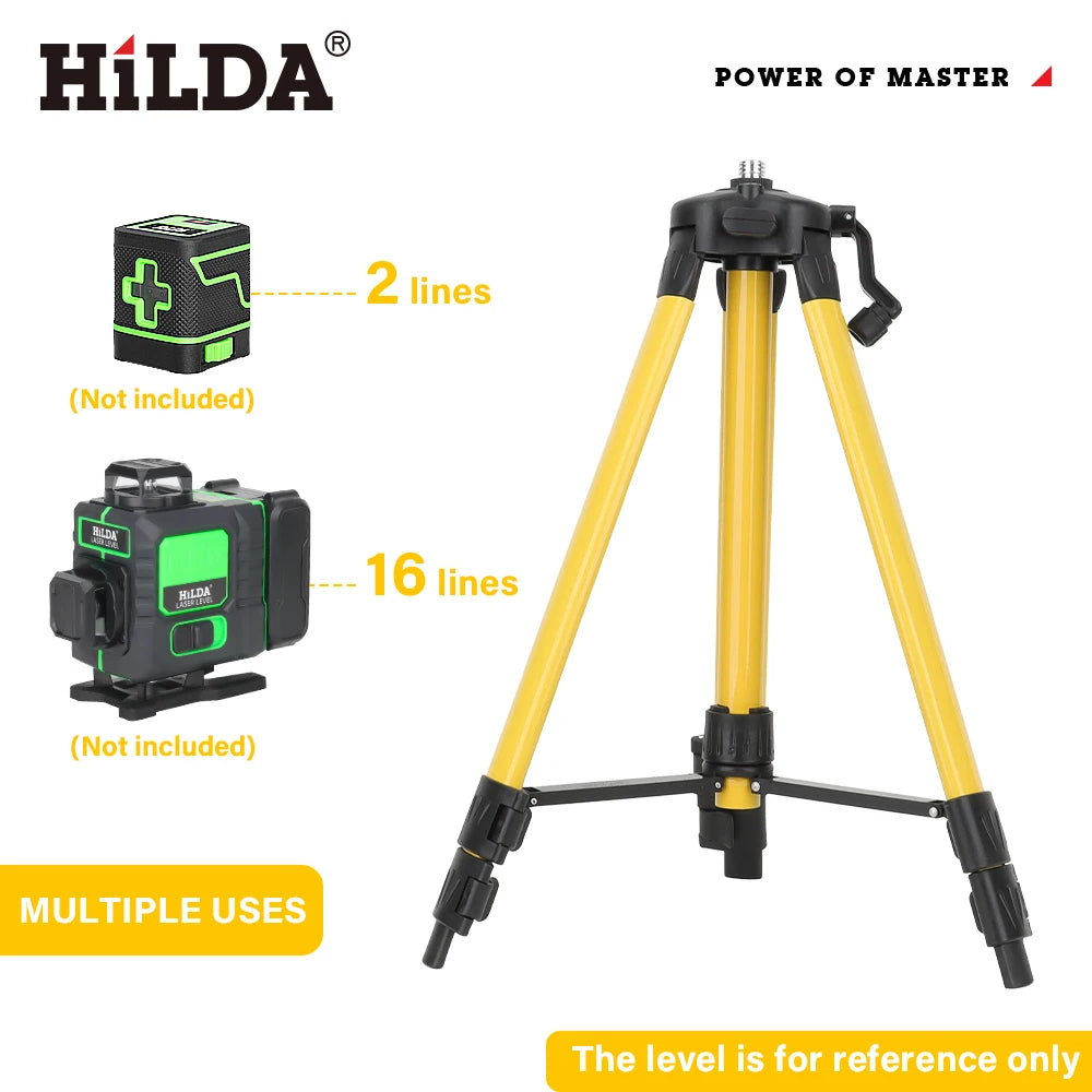 HILDA Laser Level Tripod 1.2M/1.5M 5/8 Inch Adjustable Height Thick Ferroalloy Tripod Laser Level Stand Base for Self Leveling