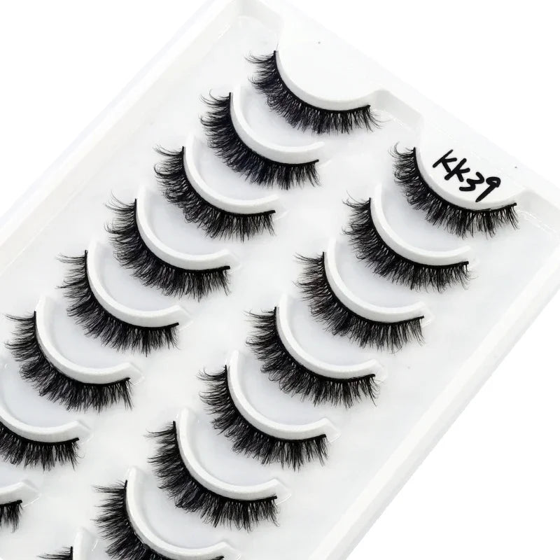 HBZGTLAD Russian Strip Lashes 10 Pairs 3D Mink Lashes Natural Eyelashes Dramatic False Eyelashes Wholesale Eyelash Extension