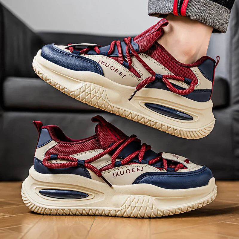 Sneakers For Men British Style Athletic Sneakers Male Sport Walking Sneaker Men Street Style Platform Shoes Male 2024