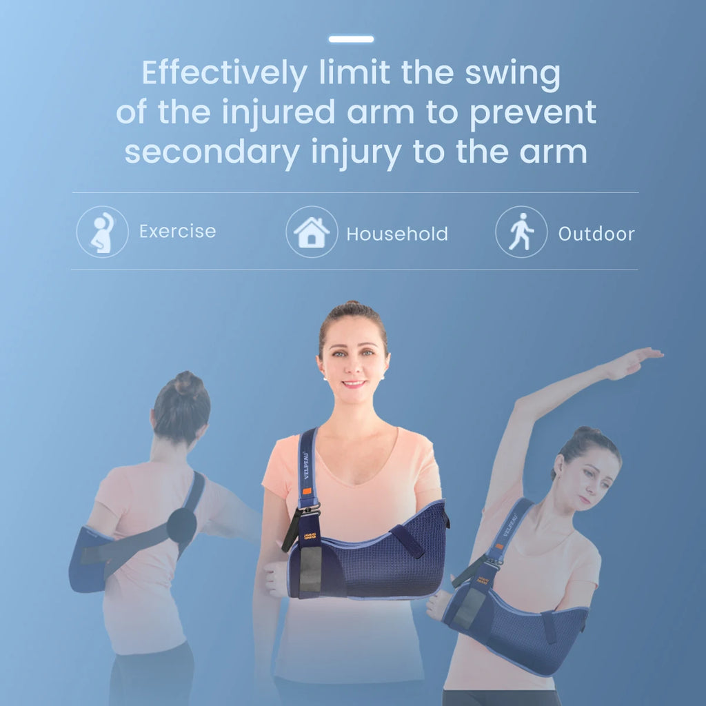 VELPEAU Arm Sling for Rotator Cuff Injury, Broken Hand and Elbow Dislocation, Medical Shoulder Immobilizer Fits Left & Right Arm