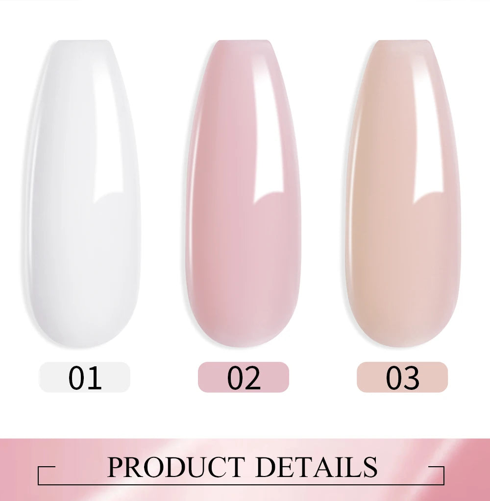 15ML Milky White Jelly Nude Pink Fiber Base Gel For Nails Repair Strengthen Extension Construction Soak Off UV Nail Art Varnish