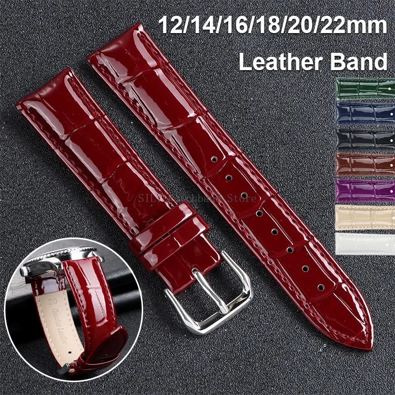 Leather Watchband for Men Women Universal Replacement Leather Watch Strap 12mm 14mm 16mm 18mm 19mm 20mm 21mm 22mm Soft Bracelets