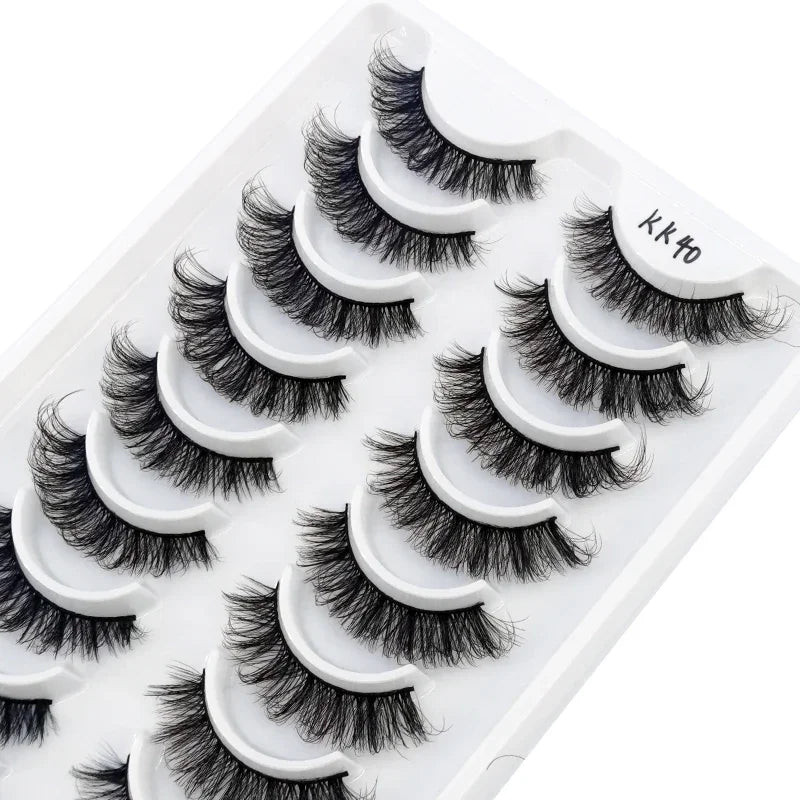 HBZGTLAD Russian Strip Lashes 10 Pairs 3D Mink Lashes Natural Eyelashes Dramatic False Eyelashes Wholesale Eyelash Extension