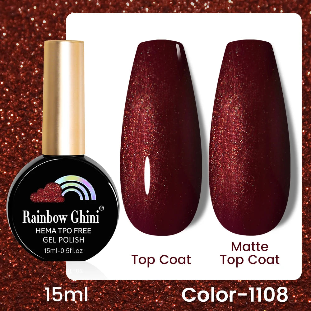 RG 15ML 146Colors HEMA&TPO Free Long Lasting Nail Polish Colorful UV Nail Gel Top Base Coat Supplies For Professional Manicure