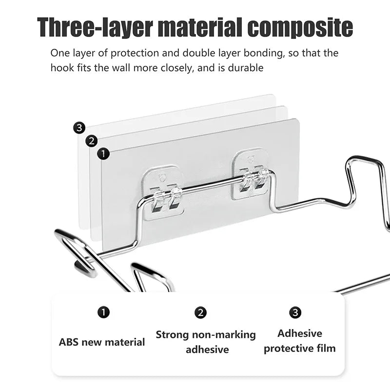 JJYY Kitchen Trash Rack Cabinet Door Garbage Bags Holder Stainless Steel Closet Garbage Storage Holder Kitchen Storage Supplies