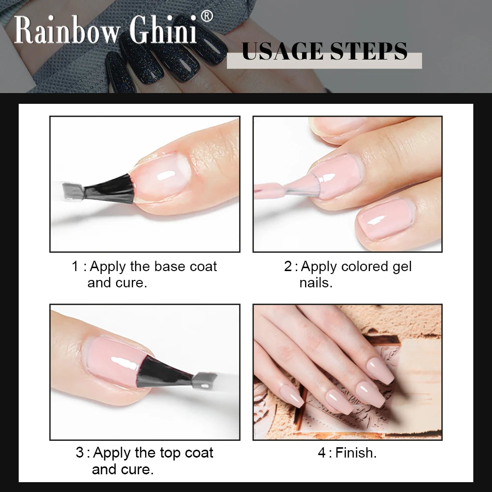 RG 15ML 146Colors HEMA&TPO Free Long Lasting Nail Polish Colorful UV Nail Gel Top Base Coat Supplies For Professional Manicure