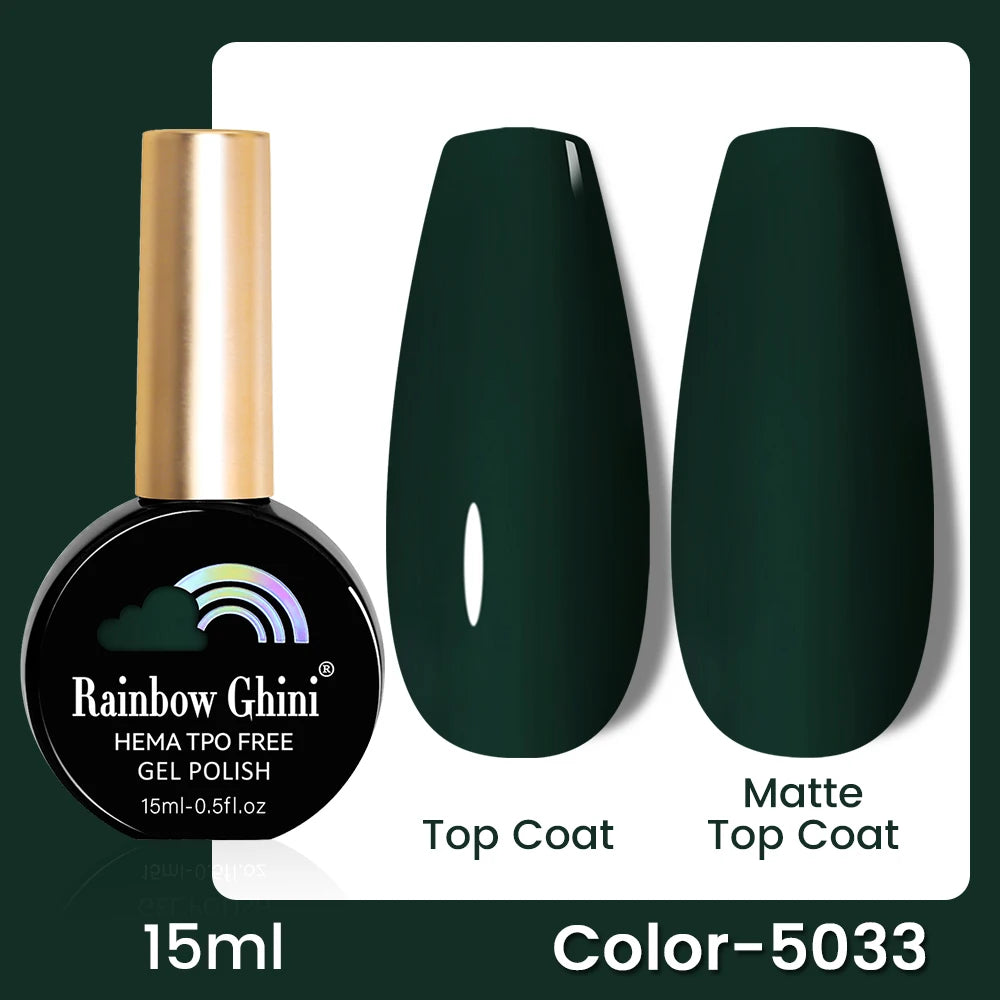 RG 15ML 146Colors HEMA&TPO Free Long Lasting Nail Polish Colorful UV Nail Gel Top Base Coat Supplies For Professional Manicure