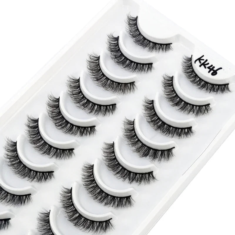 HBZGTLAD Russian Strip Lashes 10 Pairs 3D Mink Lashes Natural Eyelashes Dramatic False Eyelashes Wholesale Eyelash Extension