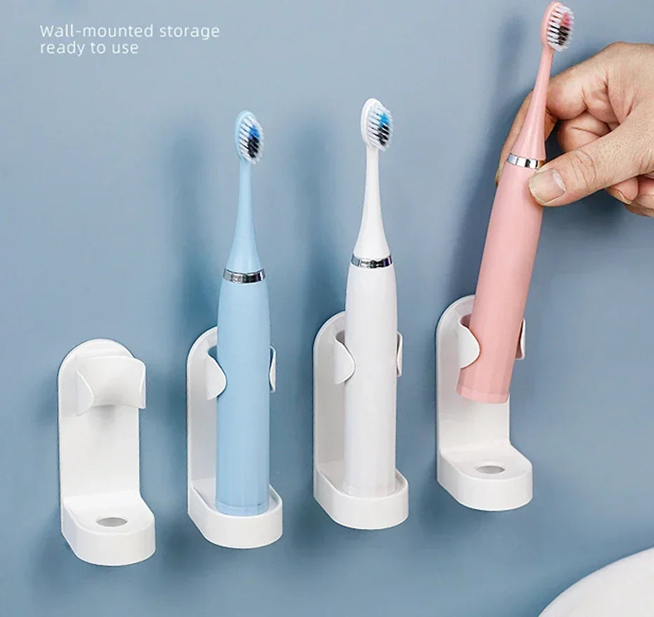 Wall-mounted electric toothbrush holder, plastic tooth hook, razor holder, storage space shelf, bathroom home accessories