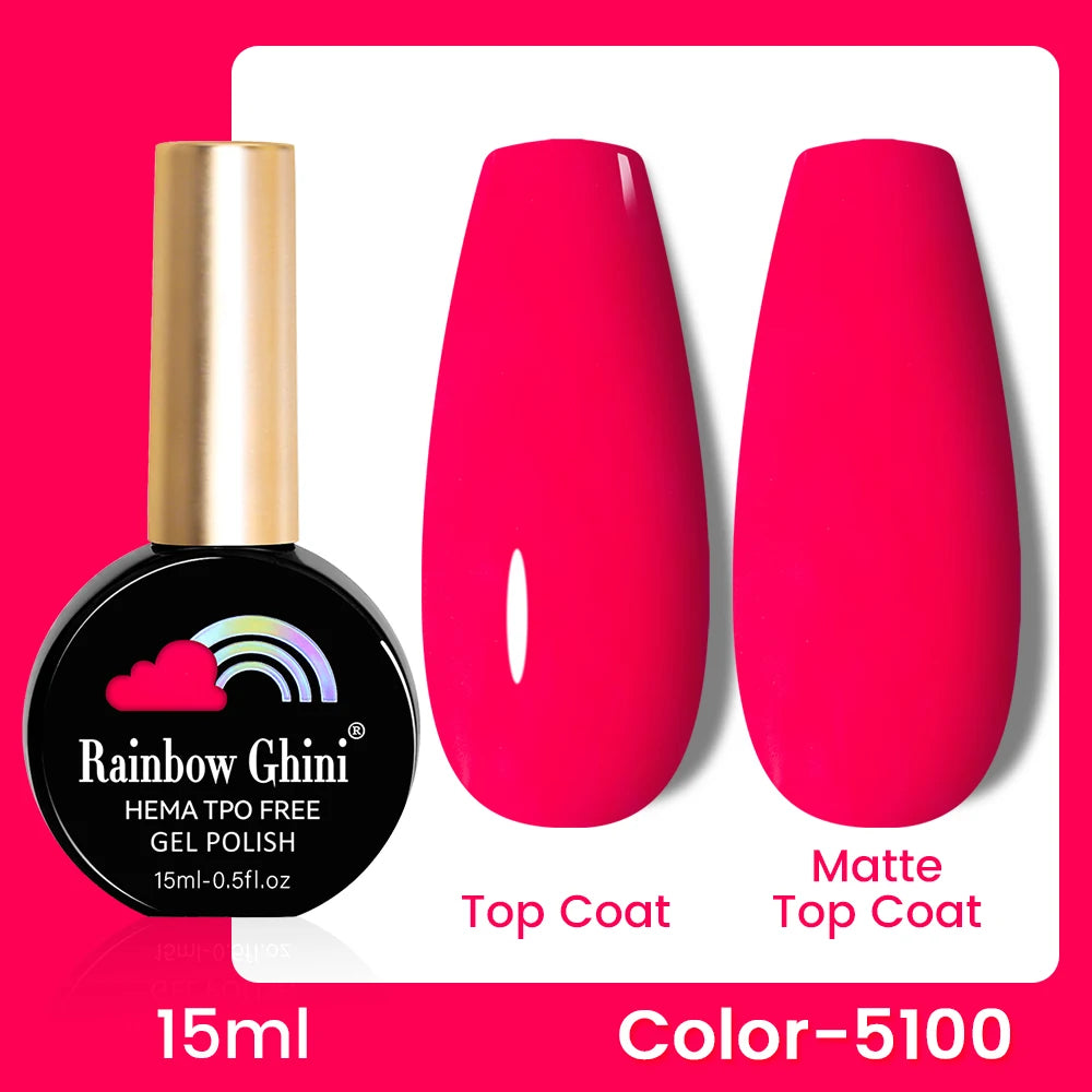 RG 15ML 146Colors HEMA&TPO Free Long Lasting Nail Polish Colorful UV Nail Gel Top Base Coat Supplies For Professional Manicure