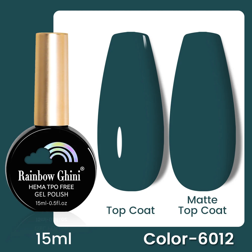 RG 15ML 146Colors HEMA&TPO Free Long Lasting Nail Polish Colorful UV Nail Gel Top Base Coat Supplies For Professional Manicure