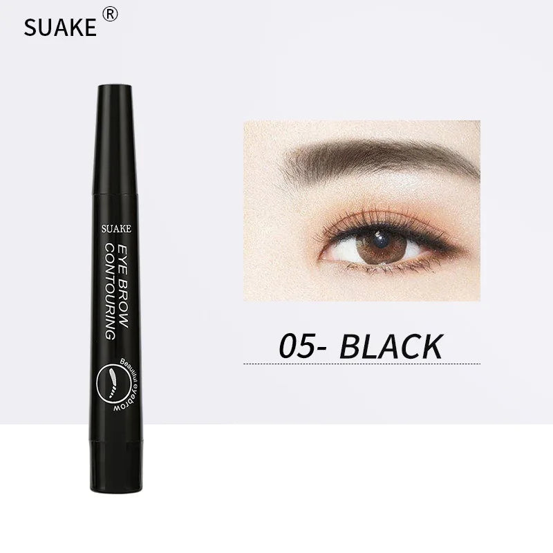 4 Point Head Eyebrow Pencil Long Lasting Waterproof Sweat Proof High Pigmented Eyebrow Tattoo Pen Easy Apply Liquid Brow Makeup