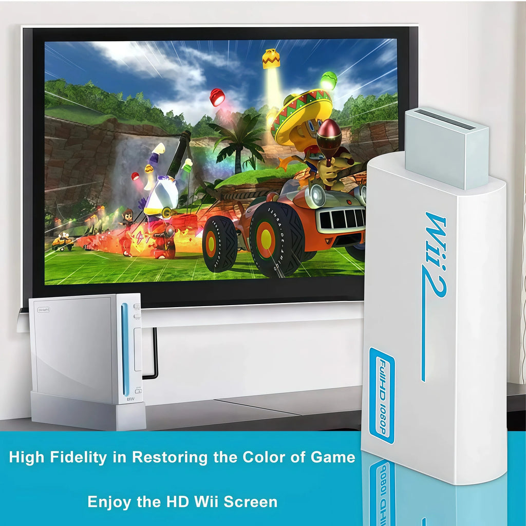 Wii to HDMI Converter with 3.5mm Audio - Digital Adapter for HDTV/Monitor, 480p to 1080p/720P Compatible (Not for Wii Mini)