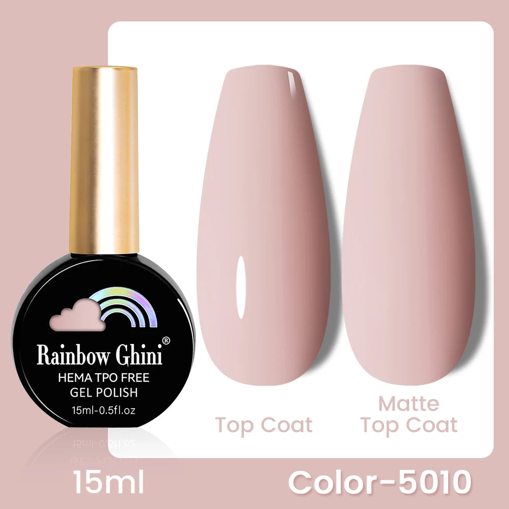 RG 15ML 146Colors HEMA&TPO Free Long Lasting Nail Polish Colorful UV Nail Gel Top Base Coat Supplies For Professional Manicure
