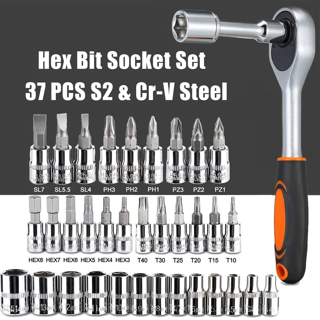 Advanced Car Repair Kit , Green Toolbox, 46pcs Professional Ratchet Set Professional Tool Set, Car Maintenance Essentials
