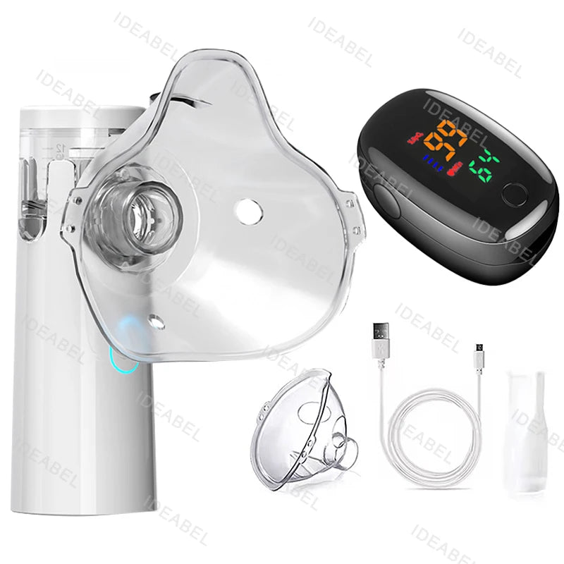 Atomizer Health Care Products Fingertip Pulse Blood Oxygen Portable Nebulizer Mesh Nebulizer Handheld Medical Asthma Inhaler