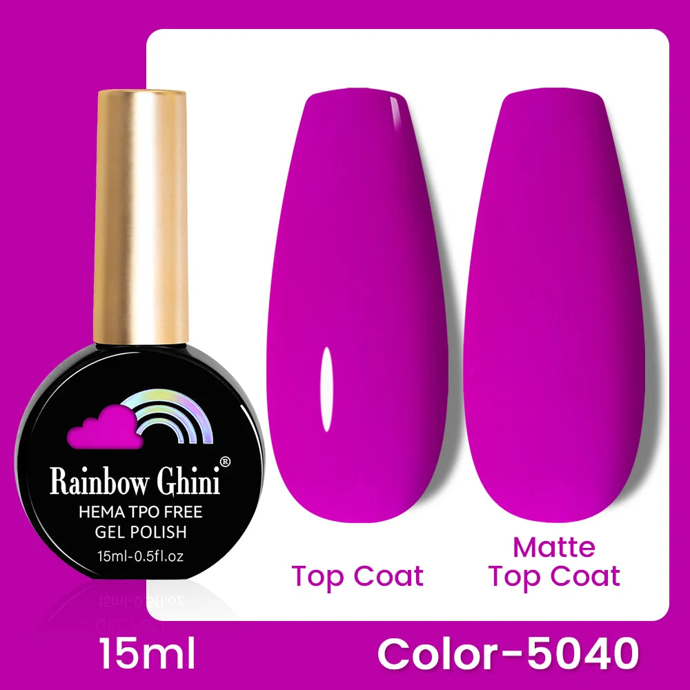 RG 15ML 146Colors HEMA&TPO Free Long Lasting Nail Polish Colorful UV Nail Gel Top Base Coat Supplies For Professional Manicure