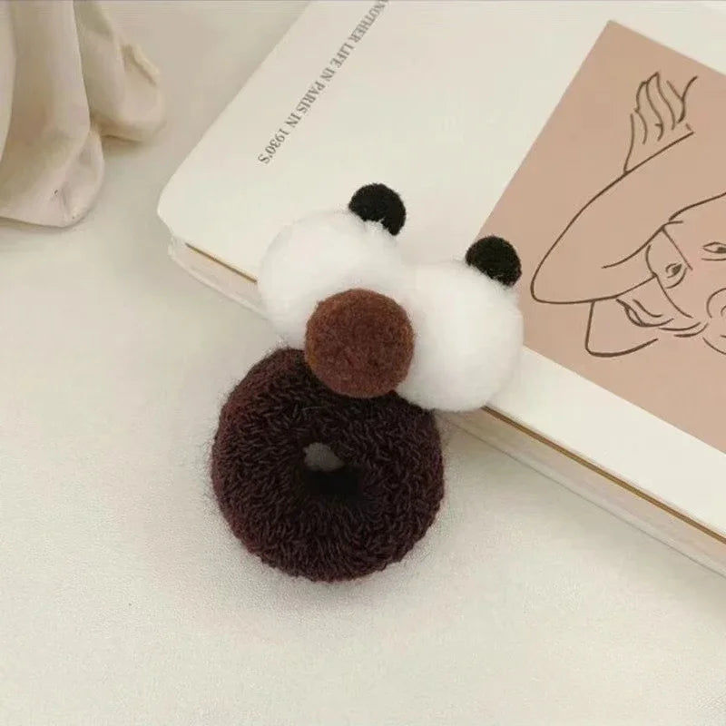 New Autumn and Winter Funny Selling Big Eyes Rope Girl Heart Candy Color High Elasticity 2-16 Years Old Hair Band