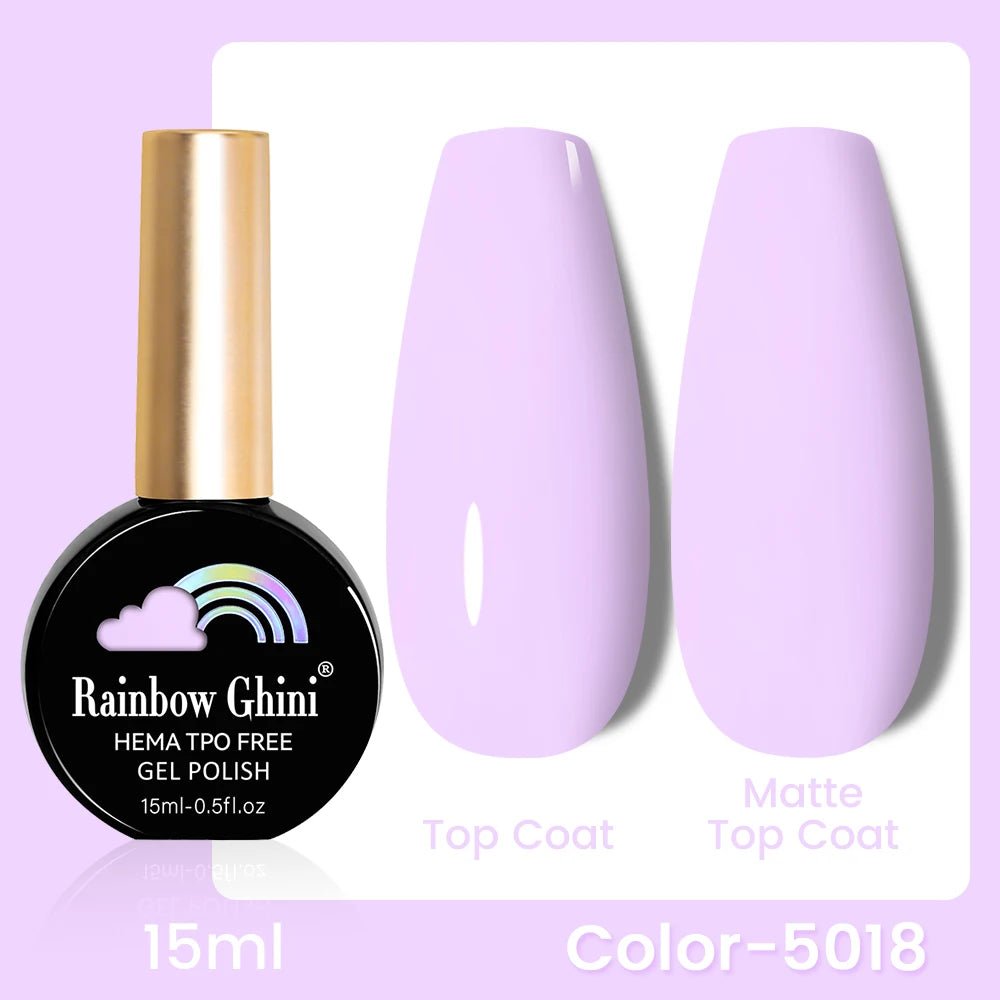 RG 15ML 146Colors HEMA&TPO Free Long Lasting Nail Polish Colorful UV Nail Gel Top Base Coat Supplies For Professional Manicure