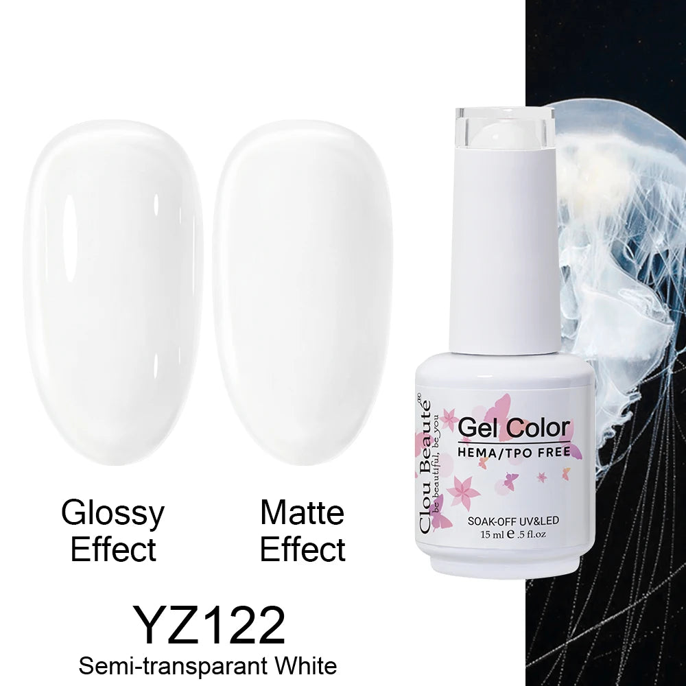 Clou Beaute 15ml HEMA TPO FREE Color Gel Nail Polish Nude Pink Red Green Collection Nail Gel Polish Glitter Soak Off UV LED Gel