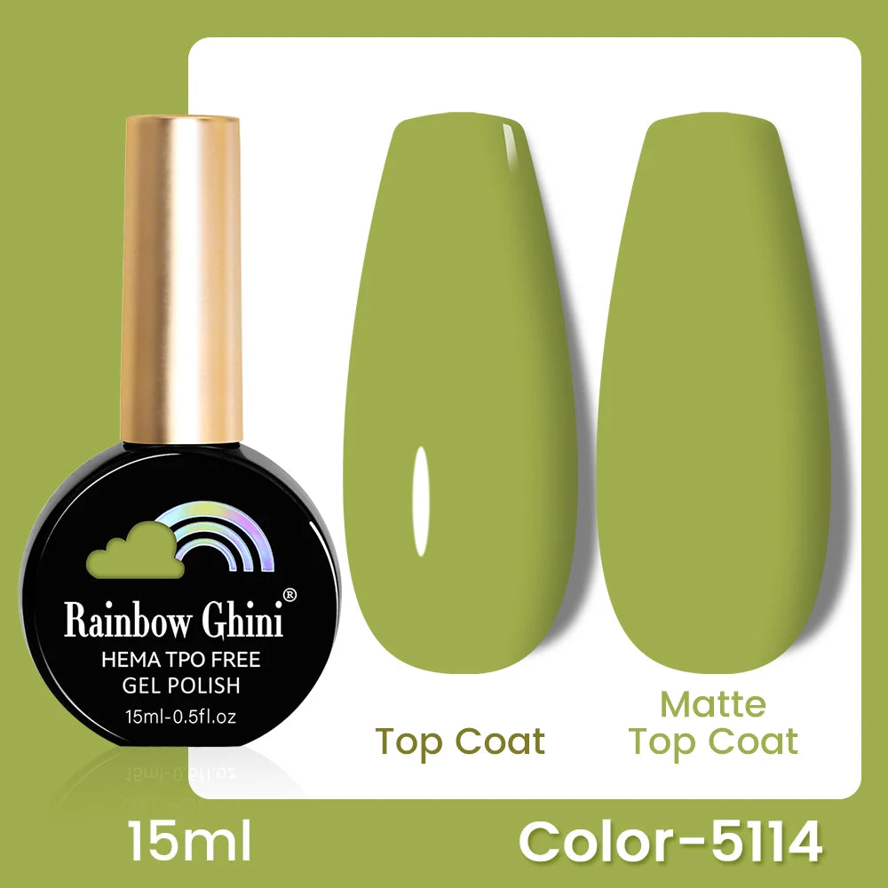 RG 15ML 146Colors HEMA&TPO Free Long Lasting Nail Polish Colorful UV Nail Gel Top Base Coat Supplies For Professional Manicure