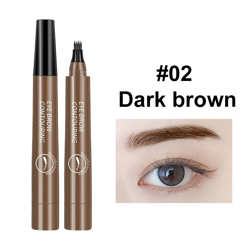 4 Point Eyebrow Pencil 5 Colors Waterproof Liquid Eyebrows Pen Lasting Red Brown Brow Pencil High Quality Eyebrow Makeup Pencil